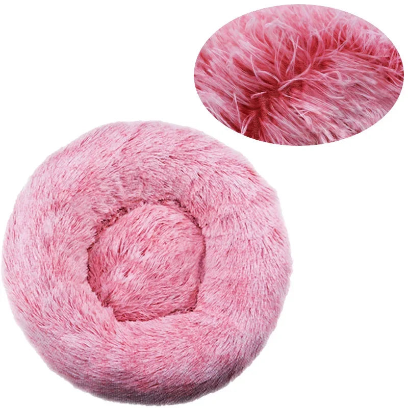 Round Plush Pet Bed - Large