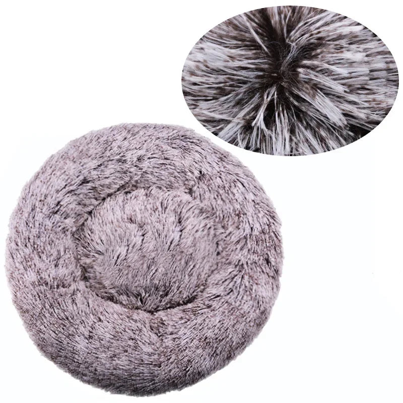 Round Plush Pet Bed - Large