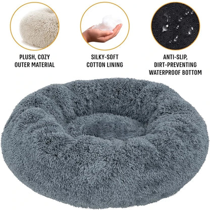Round Plush Pet Bed - Large