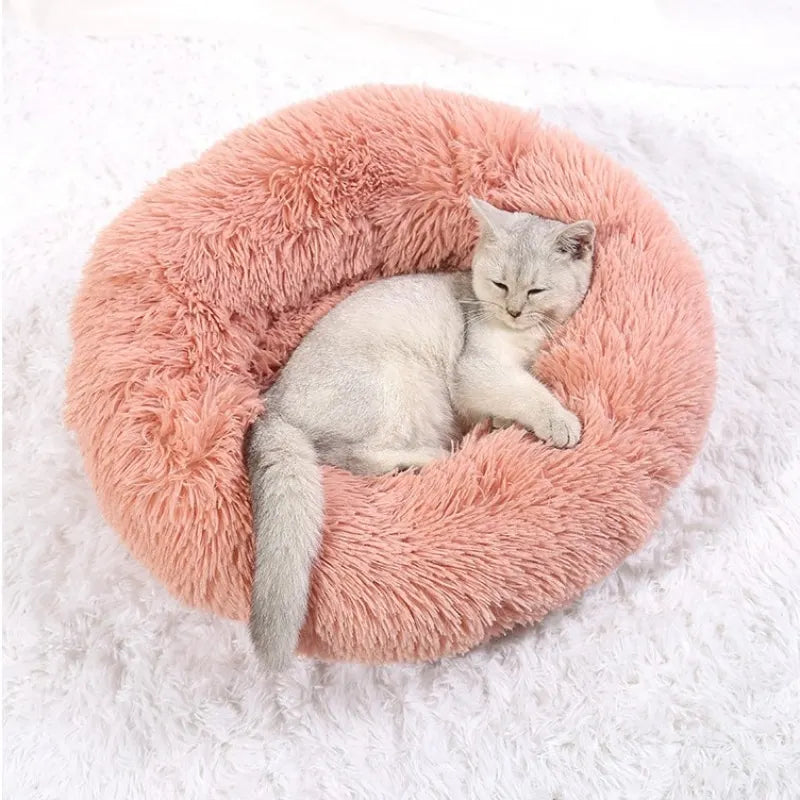 Round Plush Pet Bed - Large