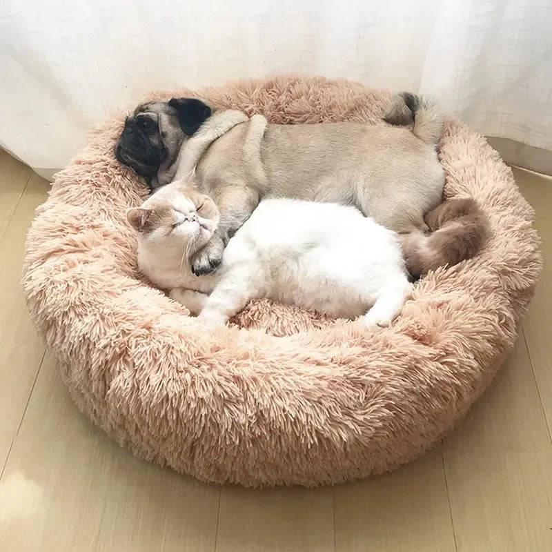 Round Plush Pet Bed - Large