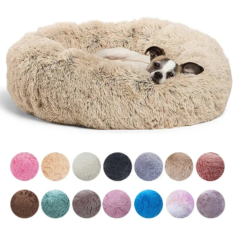 Round Plush Pet Bed - Large