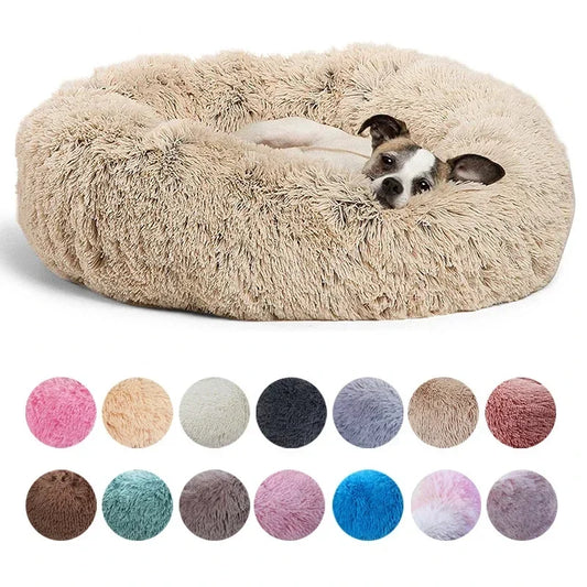 Round Plush Pet Bed - Large
