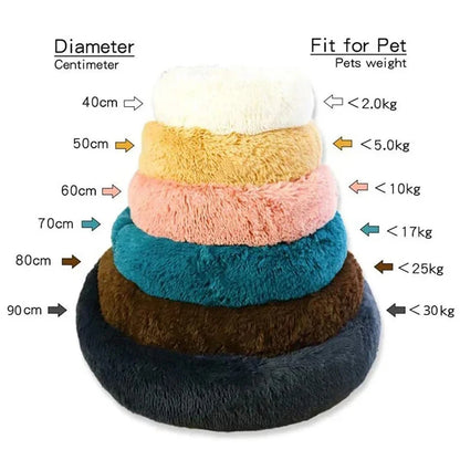 Round Plush Pet Bed - Large