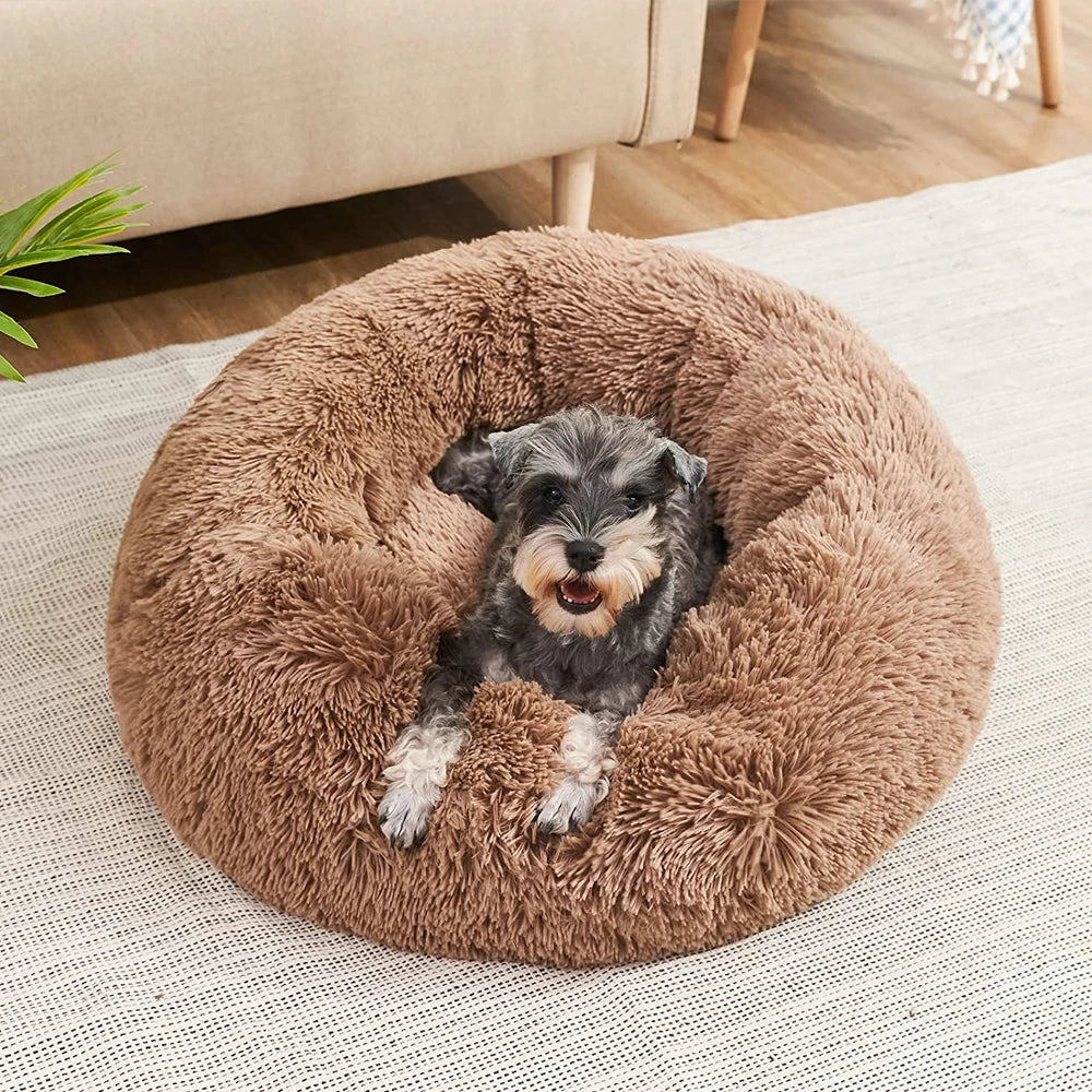 Round Plush Pet Bed - Large