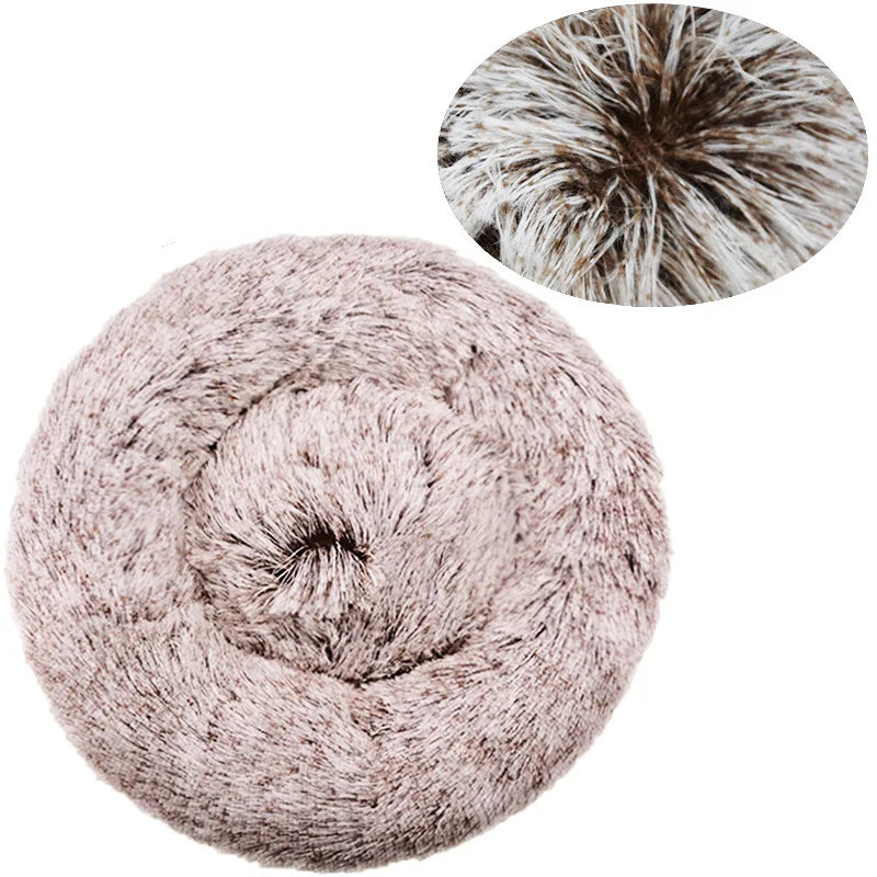 Round Plush Pet Bed - Large