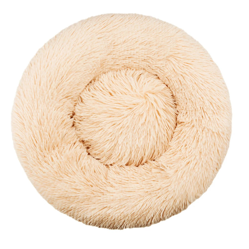Round Plush Pet Bed - Large