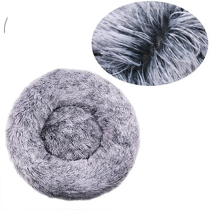 Round Plush Pet Bed - Large