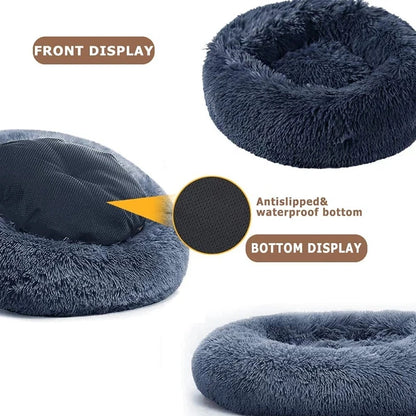 Round Plush Pet Bed - Large