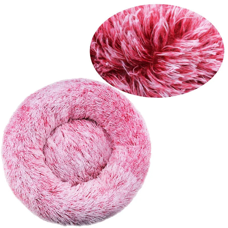 Round Plush Pet Bed - Large