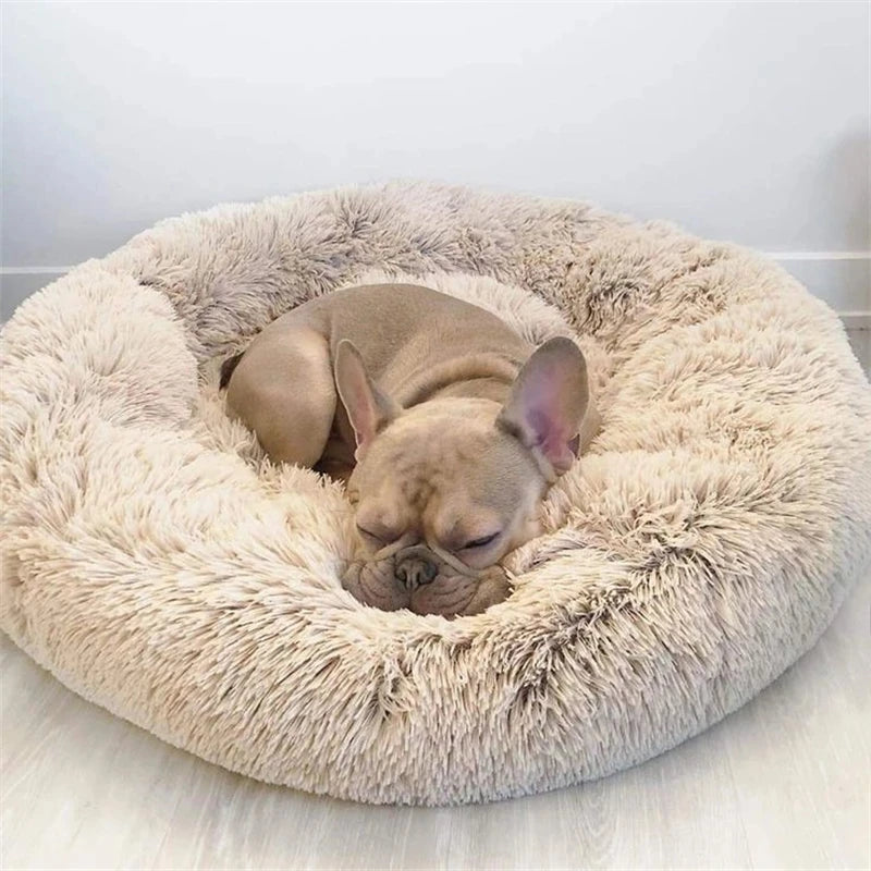 Round Plush Pet Bed - Large