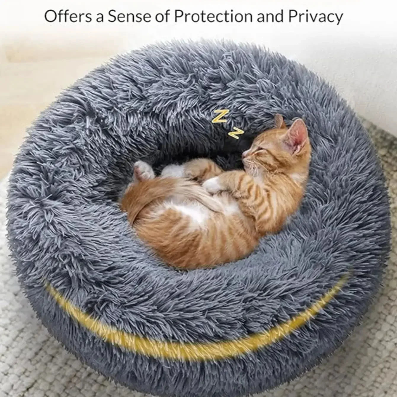 Round Plush Pet Bed - Large